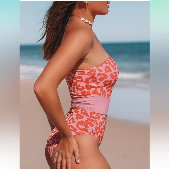 Hilinker Women's One Shoulder Knot Cut Out Ribbed One Piece Swimsuit L - Picture 2 of 10